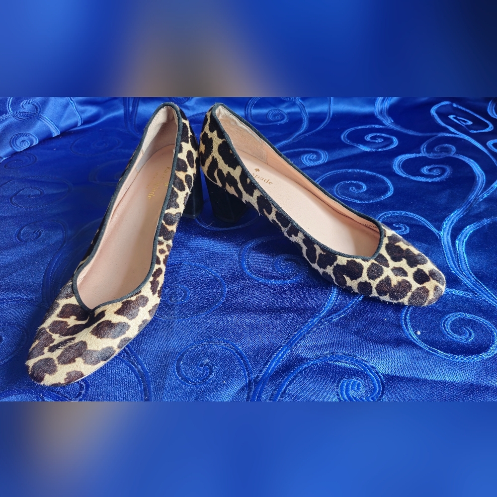 Kate Spade Brown and Black Real Cow Fur Heels